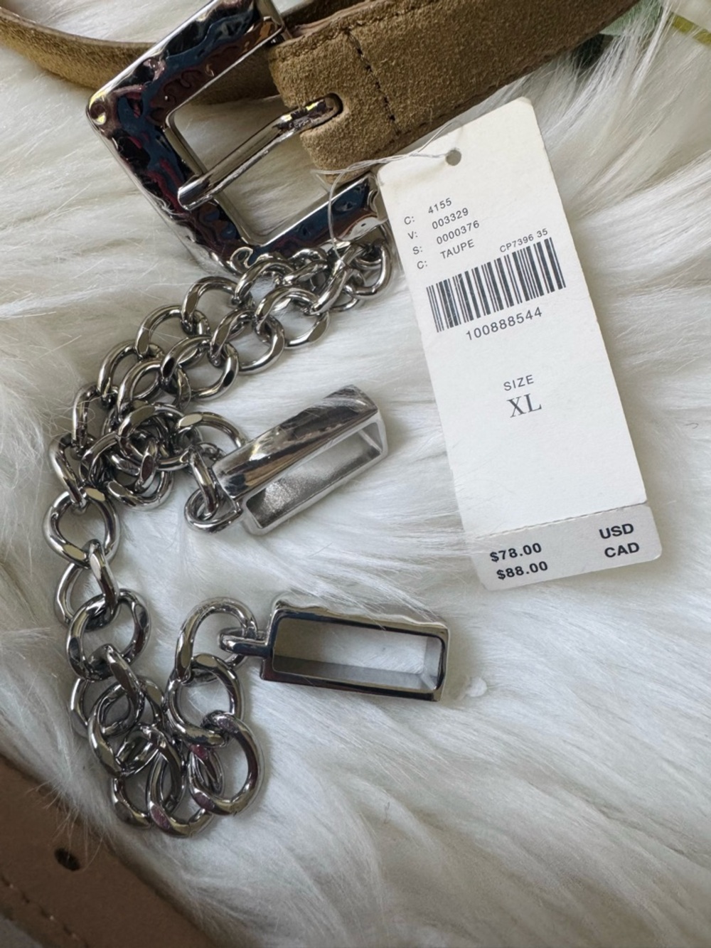 Anthropologie Suede Belt with Doubles Chain Accent - Picture 5 of 8